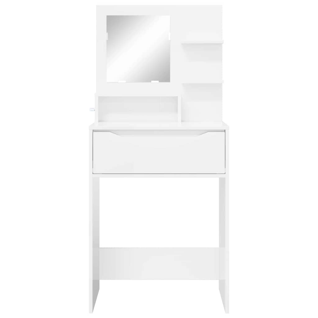 Soveværelsessminkeborde Høj gloss hvid 80 x 39,6 x 135 cm