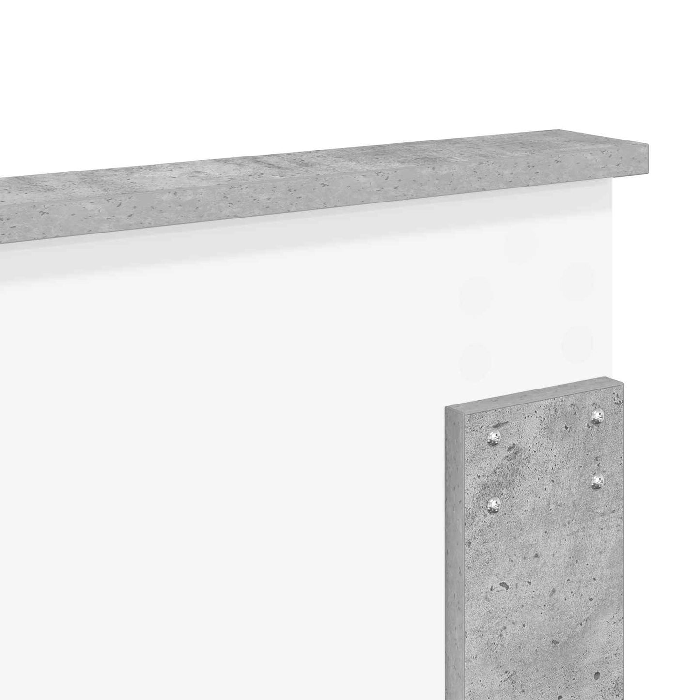 Hovedgærde med hovedgærde Beton Grå 140 cm Konstrueret træ