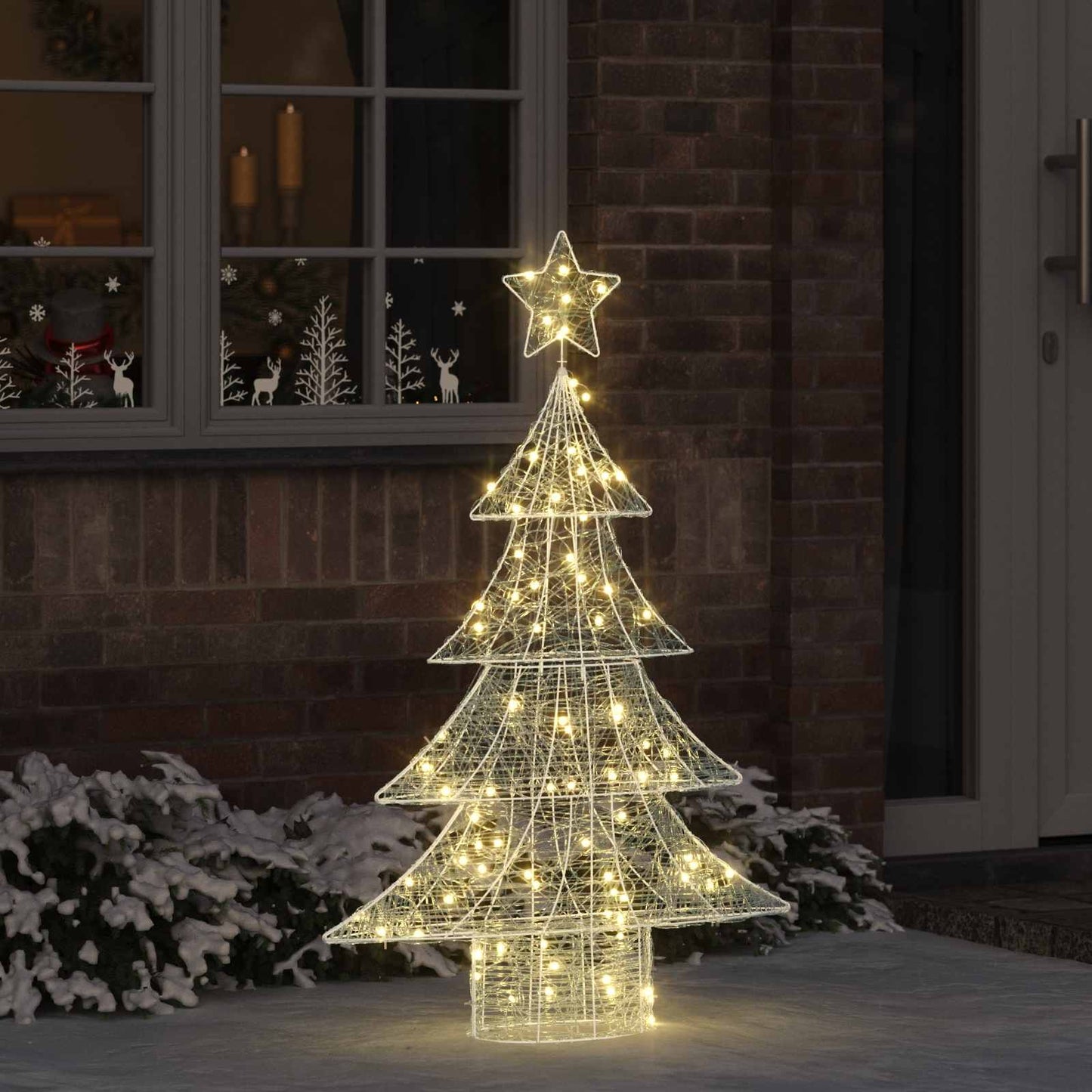 Juletræ med 100 LED'er Varm hvid 120 cm Akryl