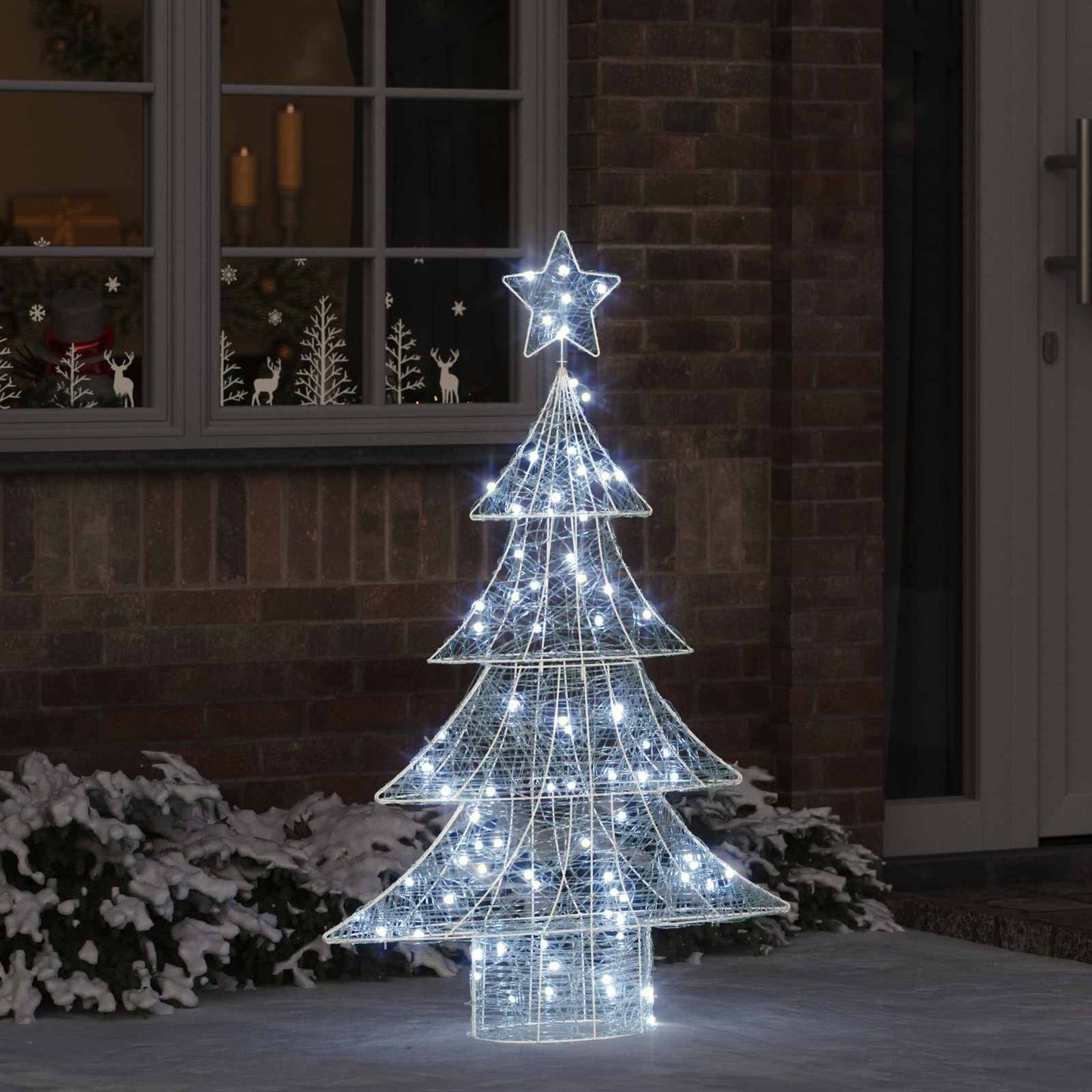 Juletræ med 100 LED'er Kold hvid 120 cm Akryl