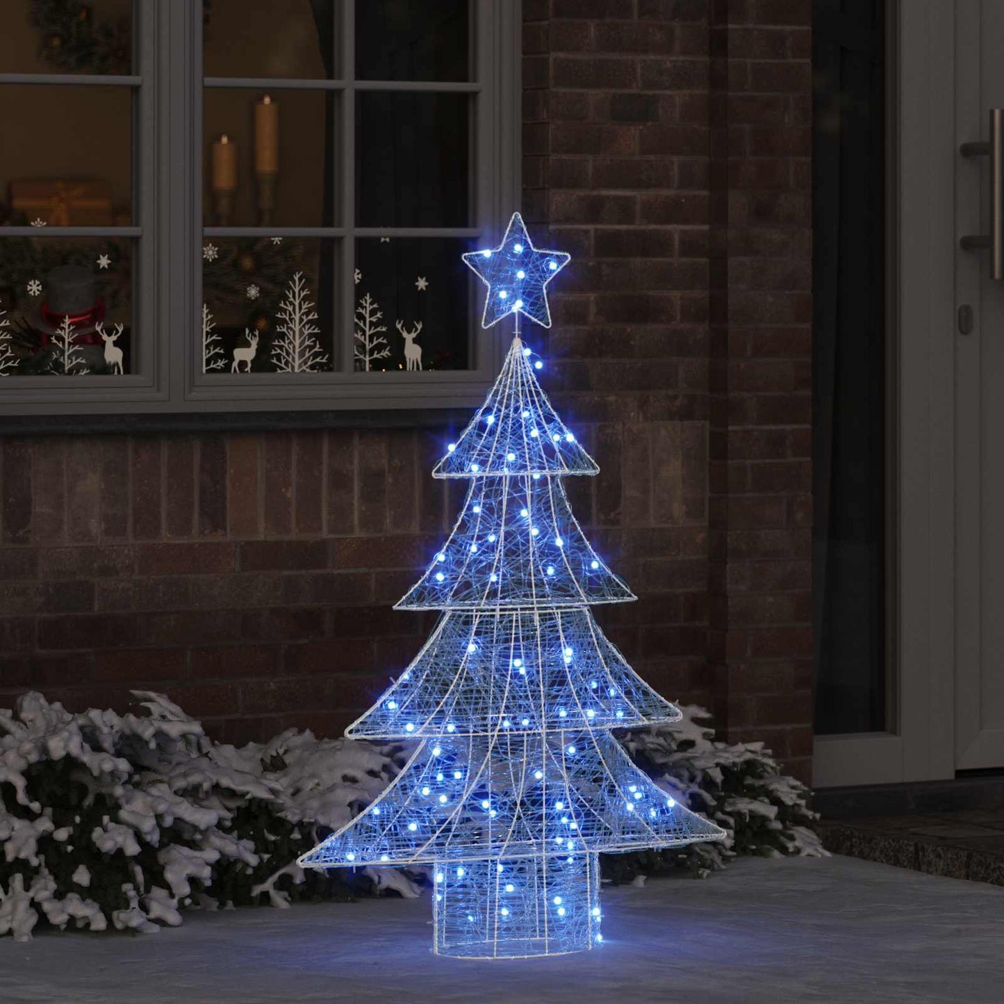Juletræ med 100 LED'er Blå 120 cm Akryl