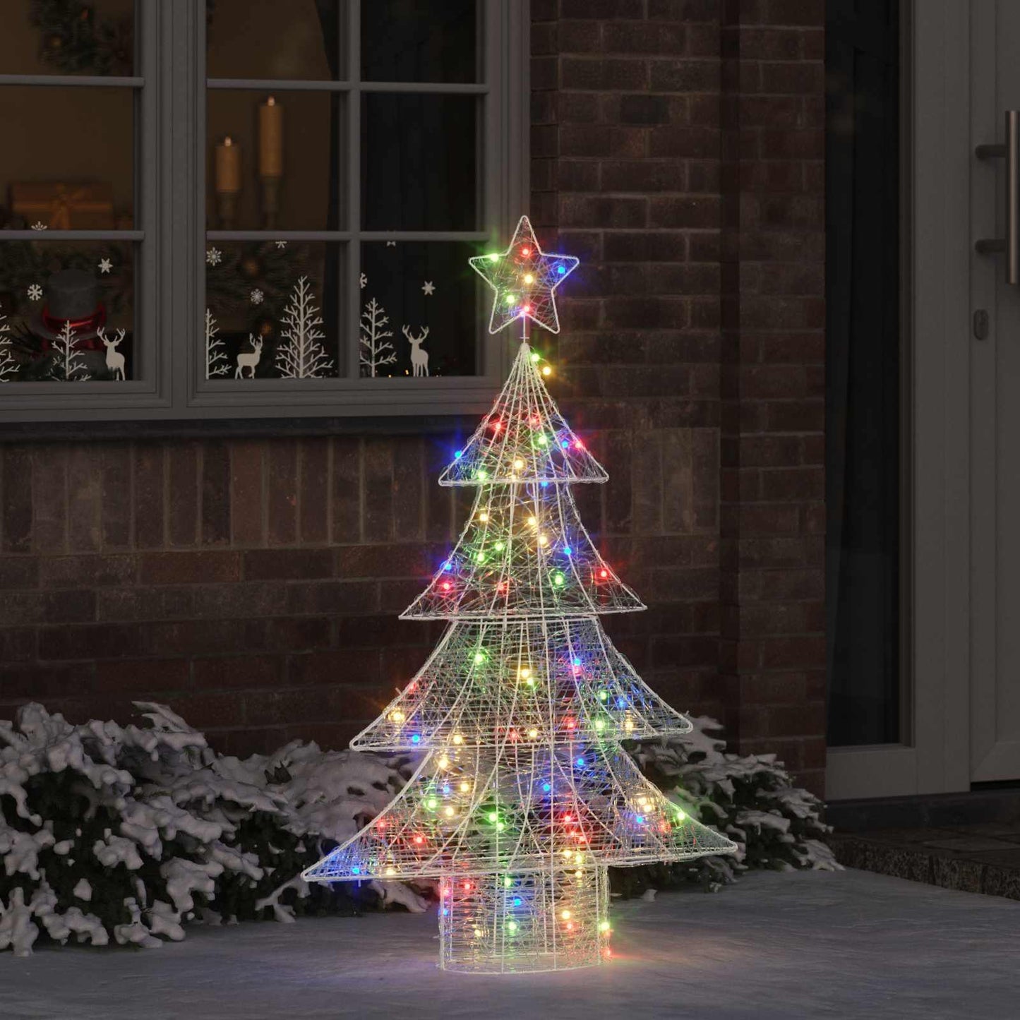 Juletræ med 100 LED'er Flerfarvet 120 cm Akryl