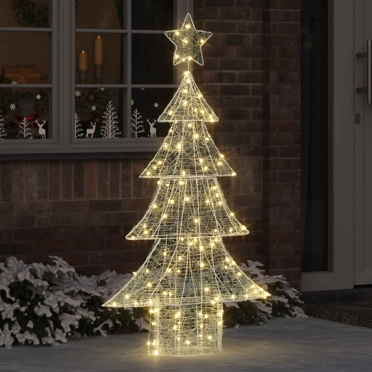 Juletræ med 160 LED'er Varm hvid 150 cm Akryl