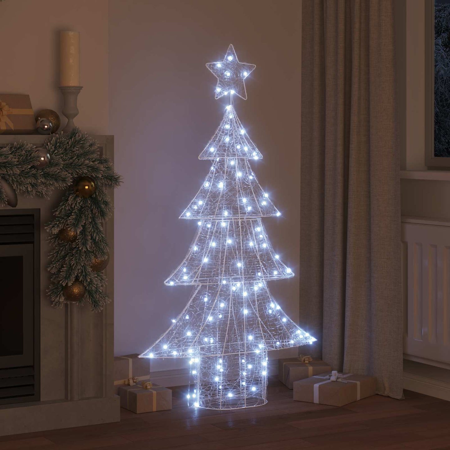 Juletræ med 160 LED'er Kold hvid 150 cm Akryl
