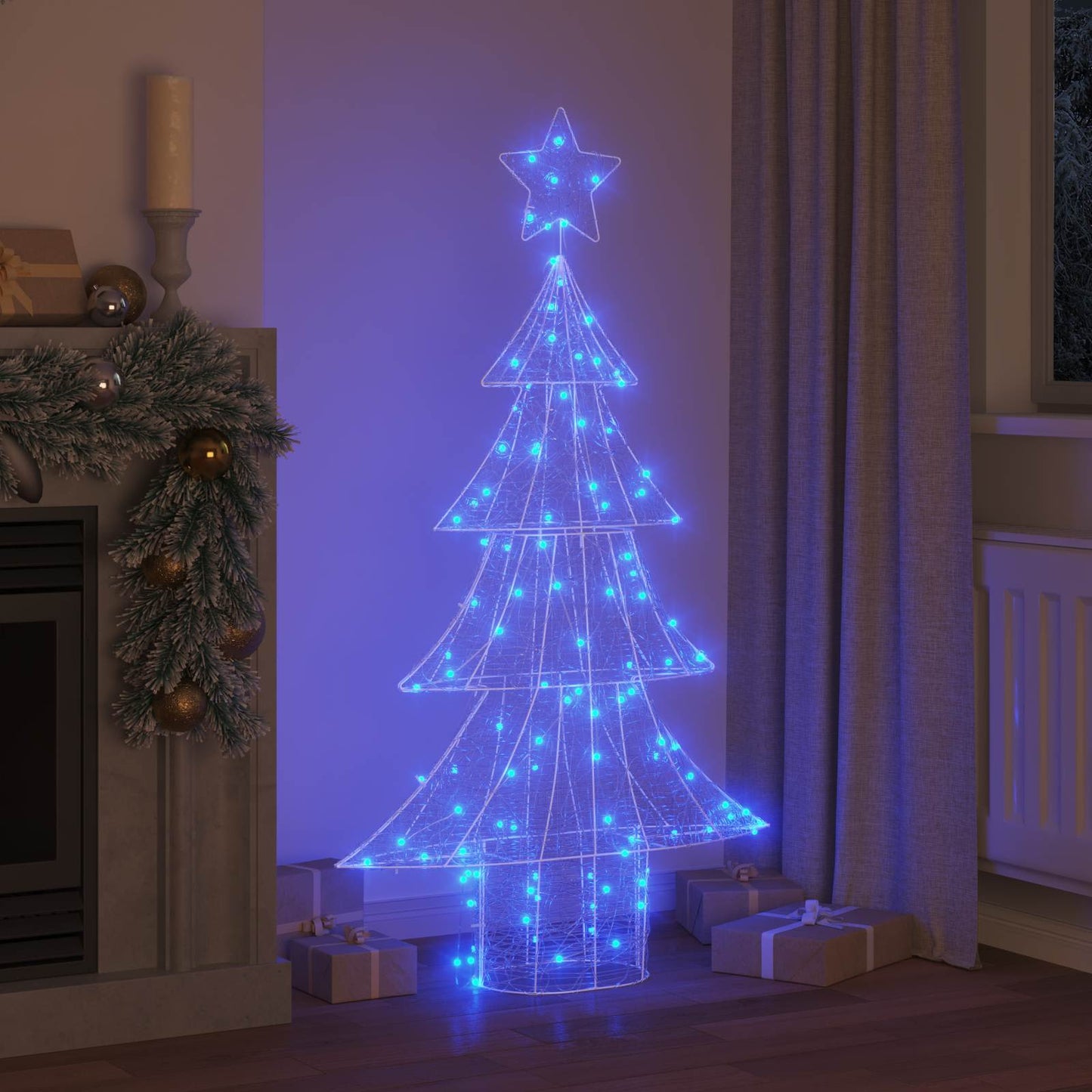Juletræ med 160 LED'er Blå 150 cm Akryl