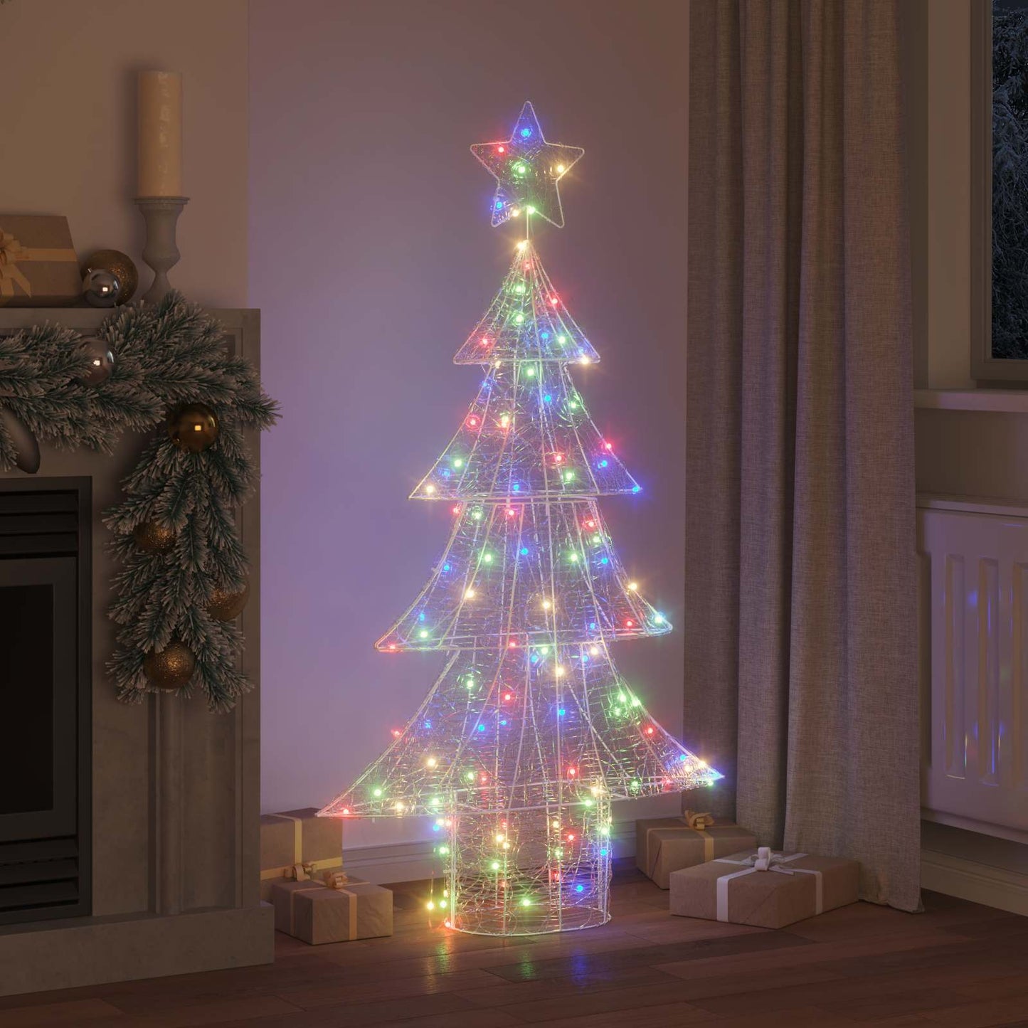 Juletræ med 160 LED'er Flerfarvet 150 cm Akryl