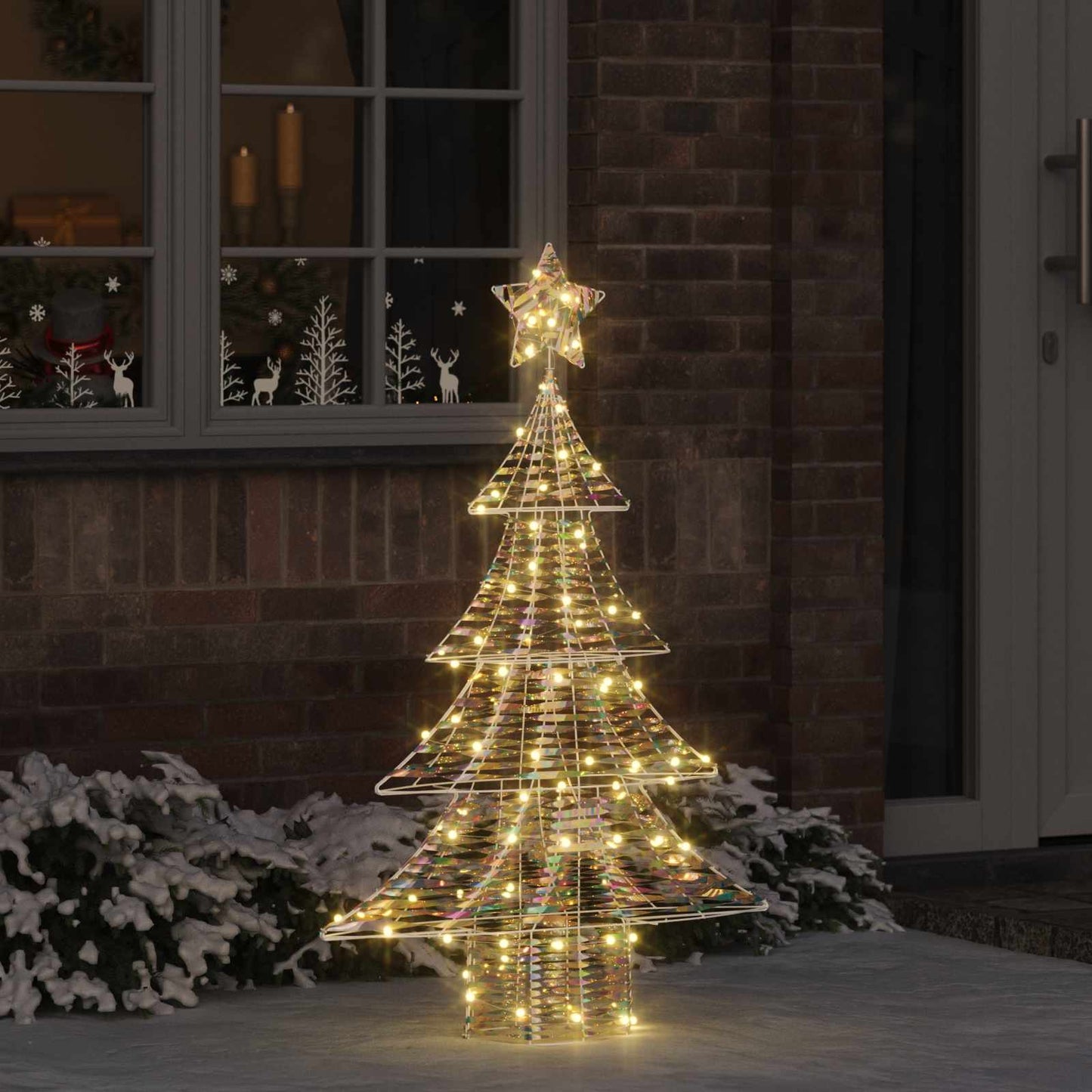 Juletræ med 120 LED'er Varm hvid 120,5 cm PET