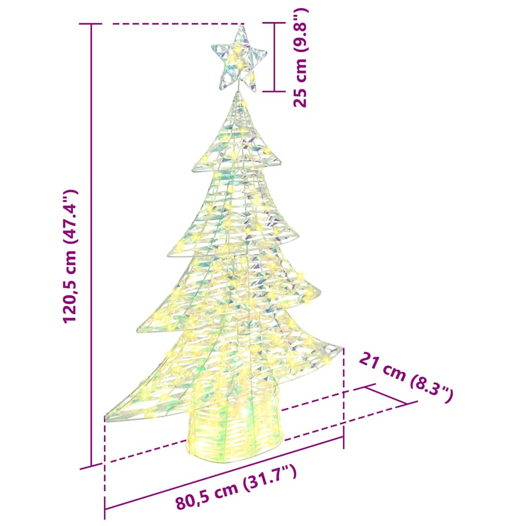 Juletræ med 120 LED'er Varm hvid 120,5 cm PET
