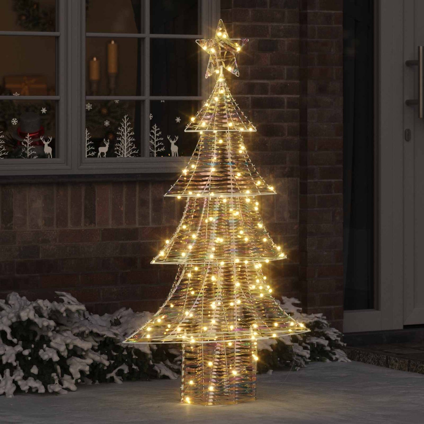 Juletræ med 160 LED'er Varm hvid 150 cm PET
