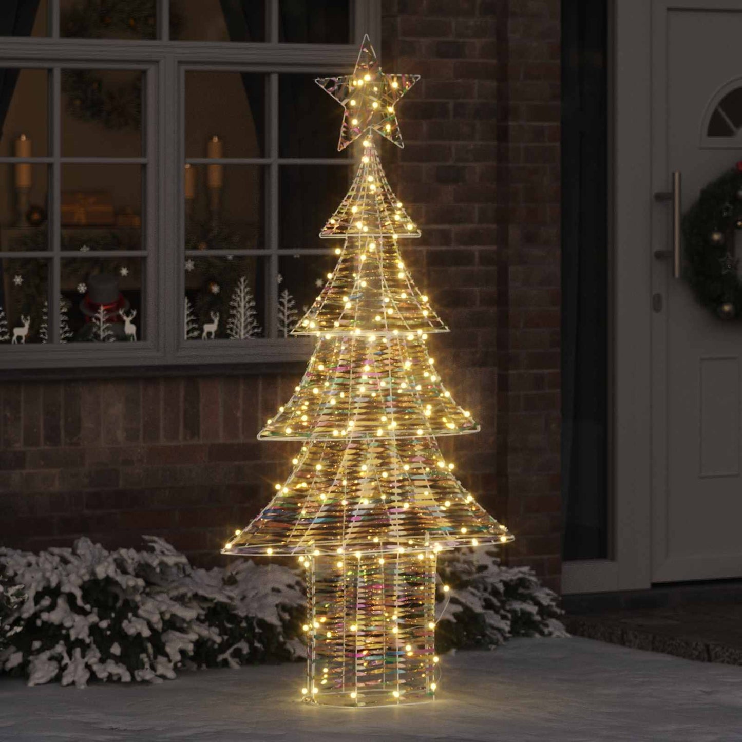 Juletræ med 240 LED'er Varm hvid 181 cm PET