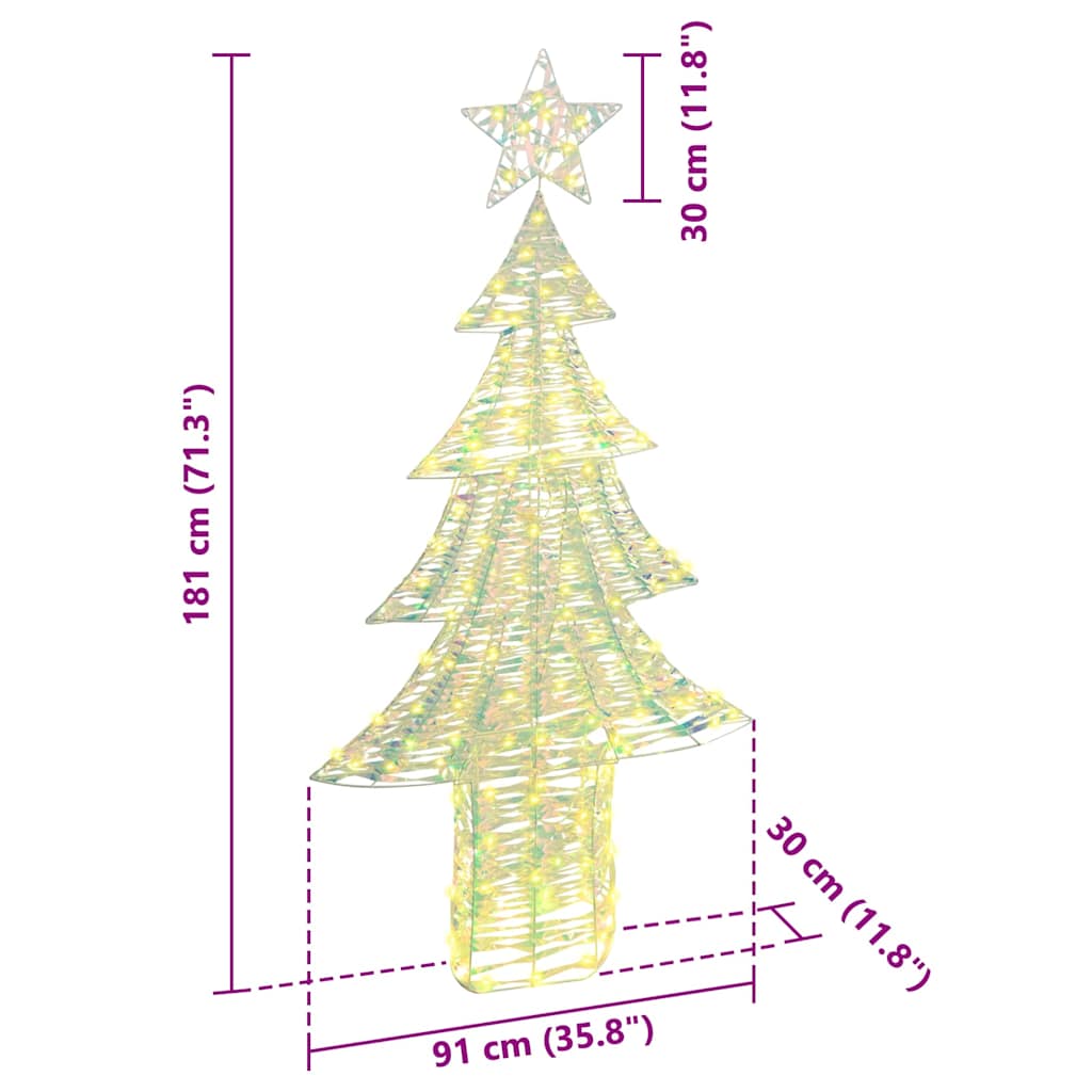Juletræ med 240 LED'er Varm hvid 181 cm PET
