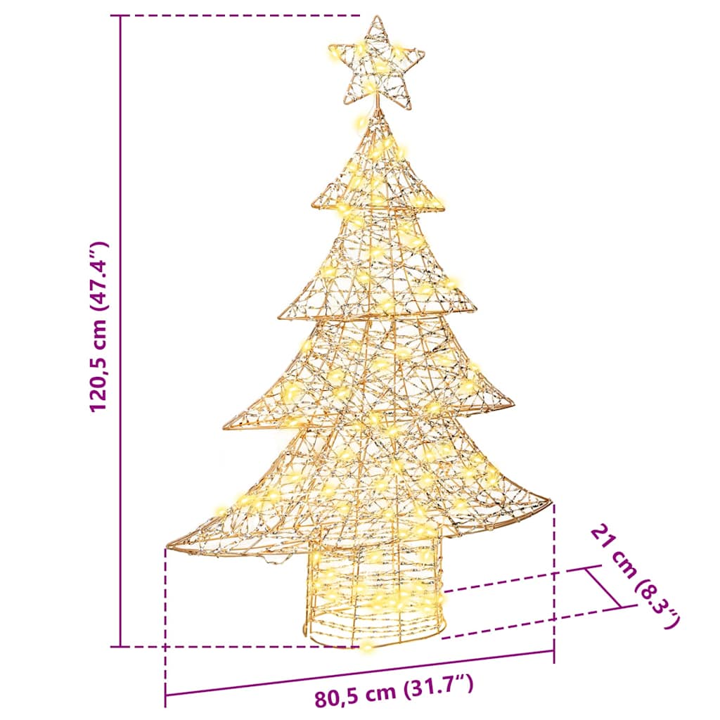 Juletræ med 120 LED'er Varm hvid 120,5 cm PET
