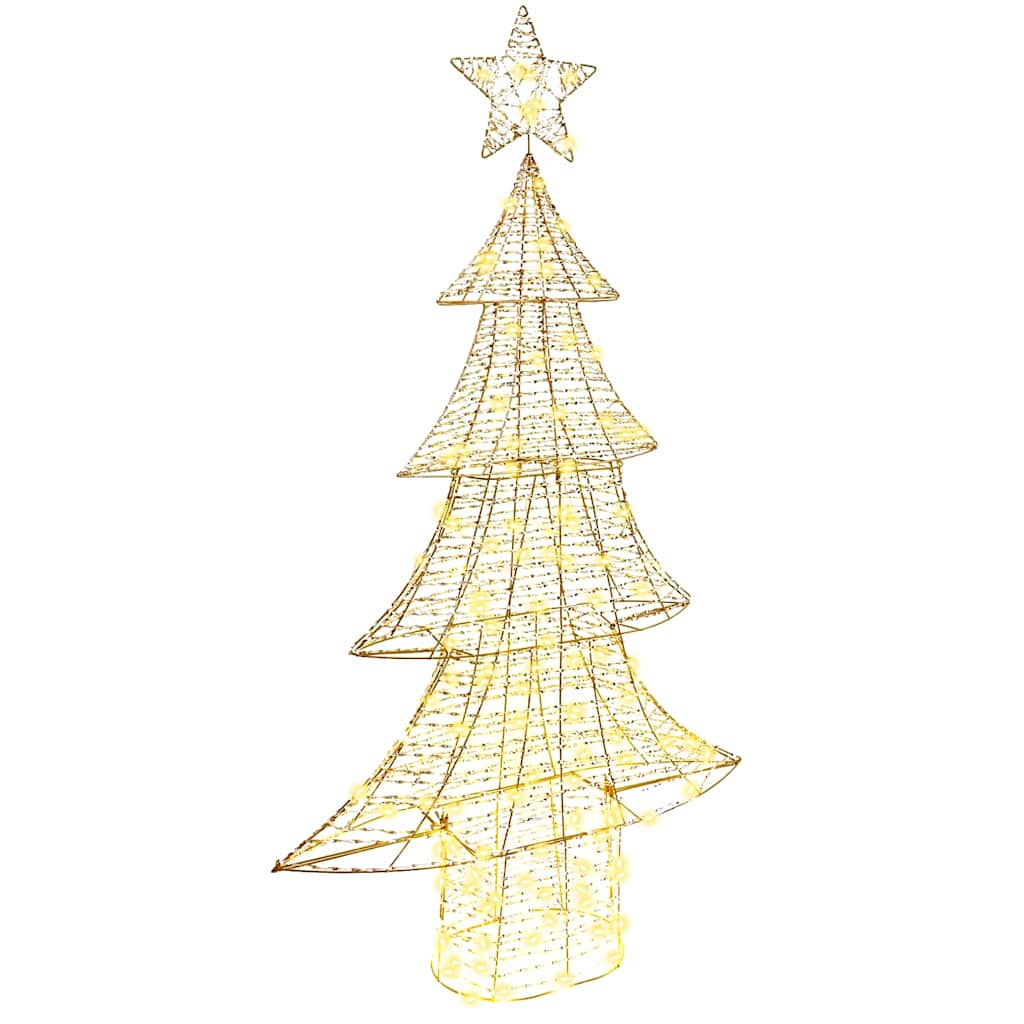 Juletræ med 160 LED'er Varm hvid 151 cm PET