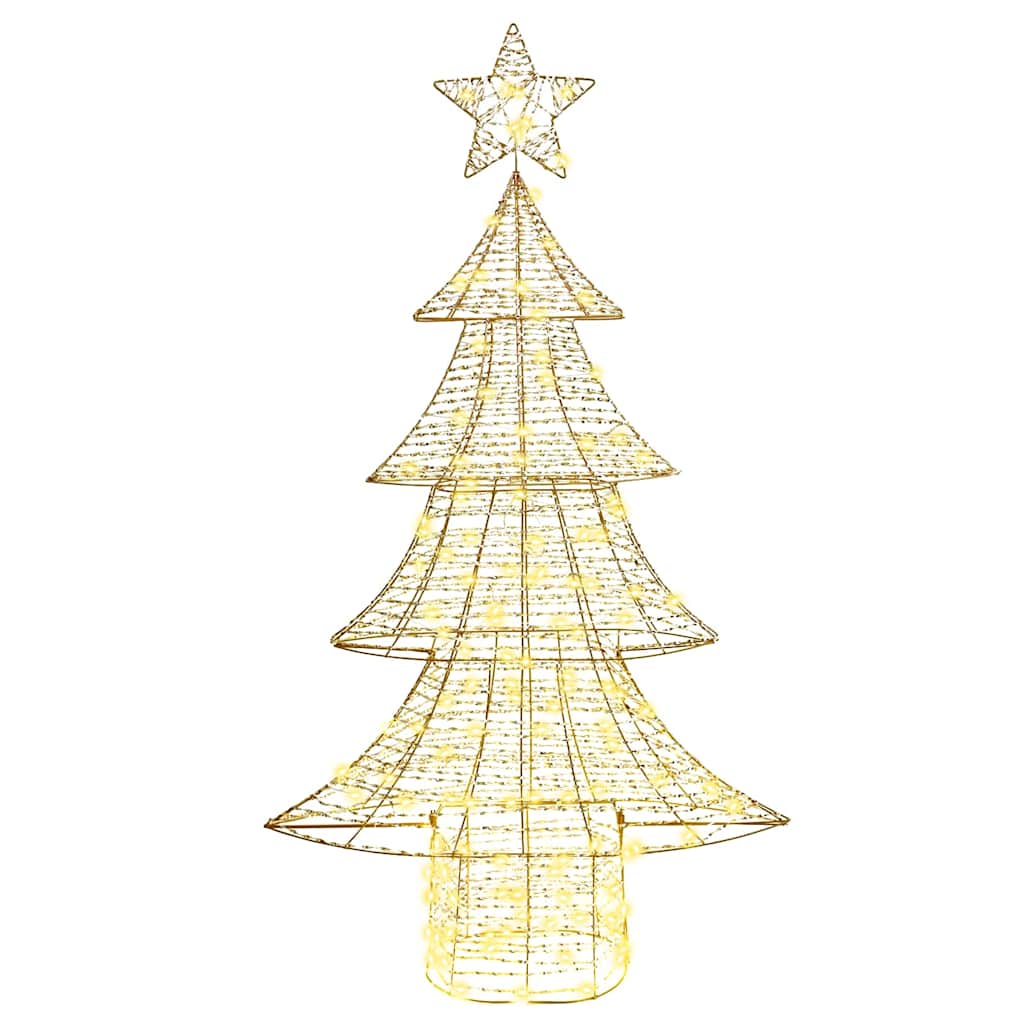 Juletræ med 160 LED'er Varm hvid 151 cm PET