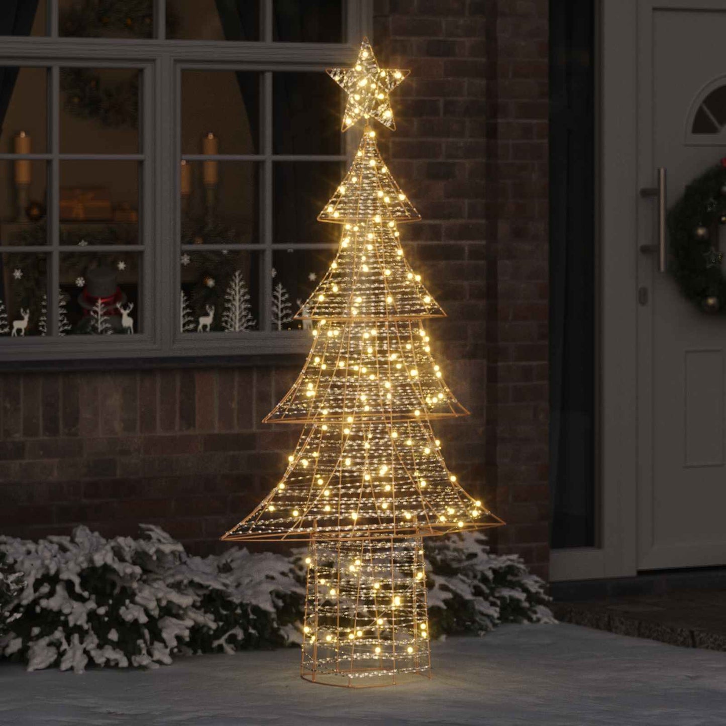Juletræ med 240 LED'er Varm hvid 181 cm PET