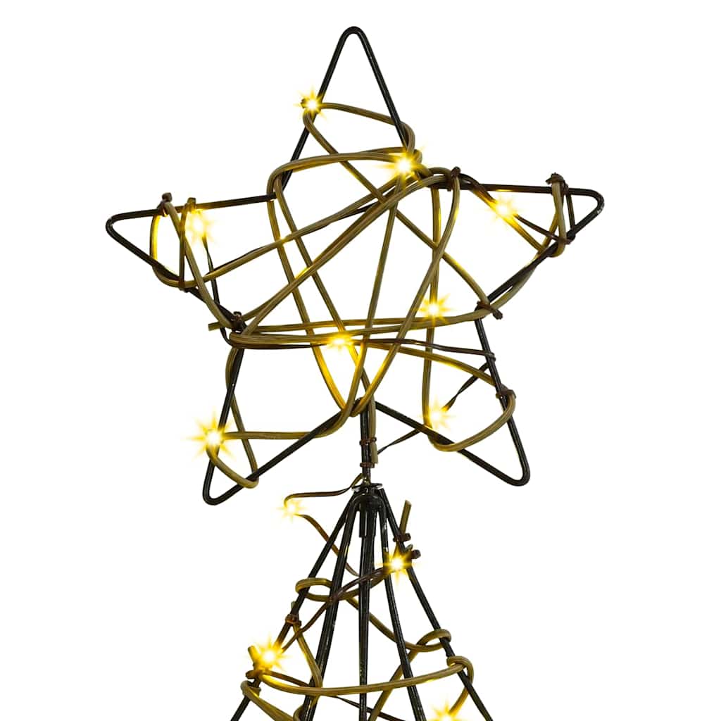 Juletræ med 120 LED'er Varm hvid 150 cm Rattan