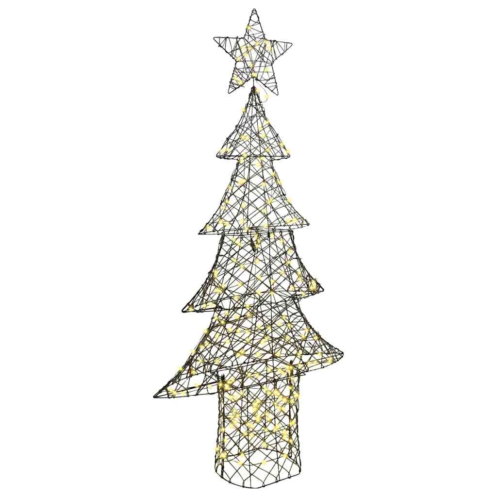 Juletræ med 240 LED'er Varm hvid 180 cm Rattan