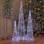 Juletræ med 90 LED'er 3 pcs Kold hvid 20 x 20 x 80 cm Akryl