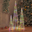 Juletræ med 90 LED'er 3 pcs Flerfarvet 20 x 20 x 80 cm Akryl