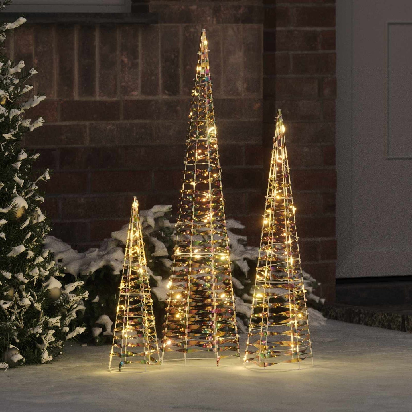 Juletræ med 90 LED'er 3 pcs Varm hvid 20 x 20 x 80 cm PET