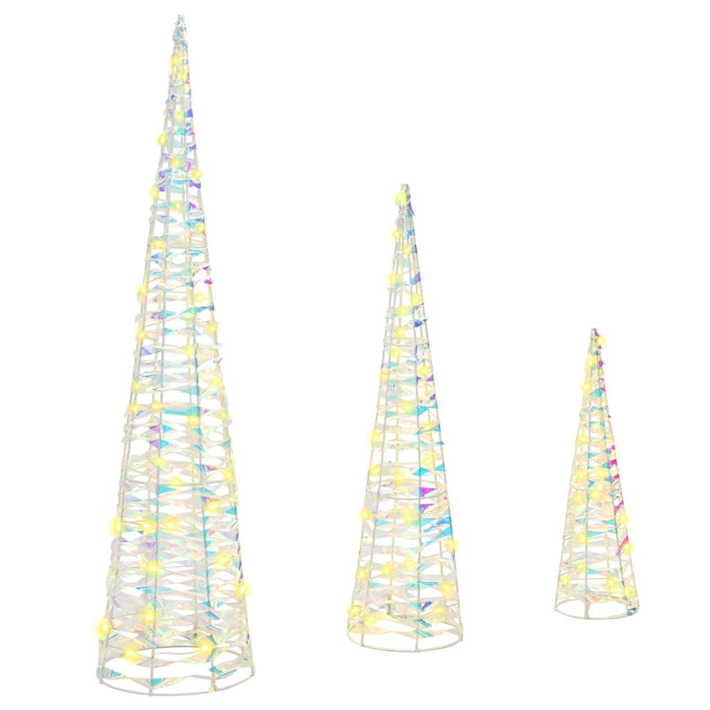 Juletræ med 90 LED'er 3 pcs Varm hvid 20 x 20 x 80 cm PET