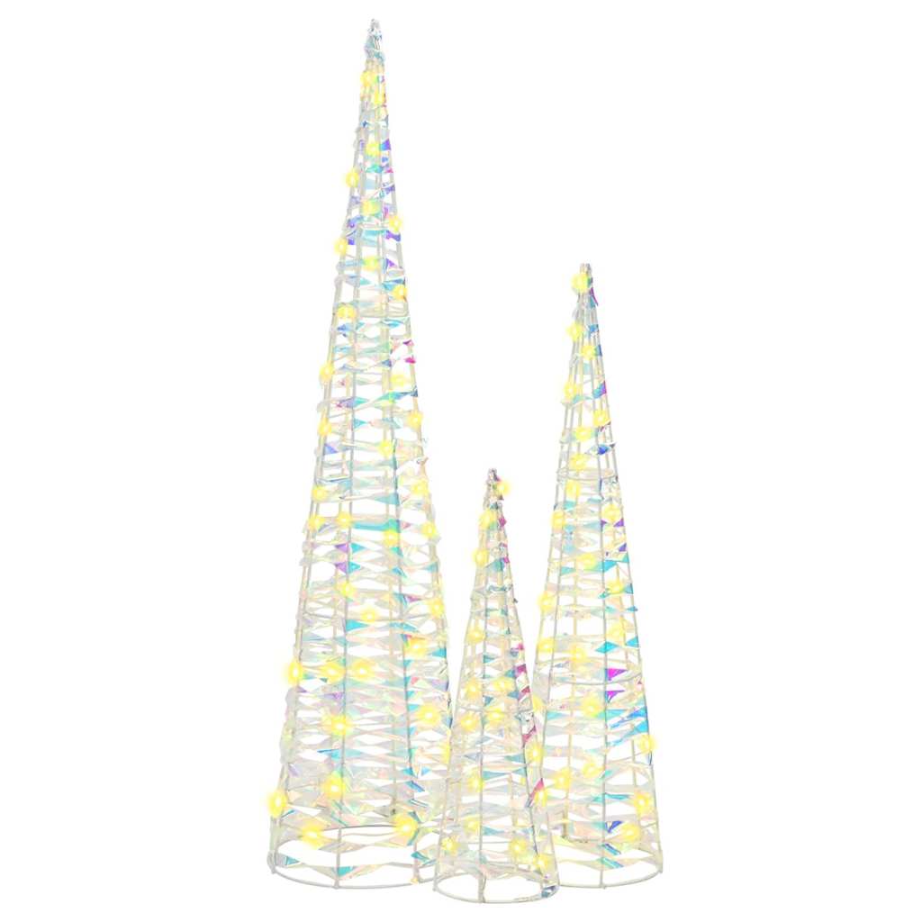 Juletræ med 90 LED'er 3 pcs Varm hvid 20 x 20 x 80 cm PET