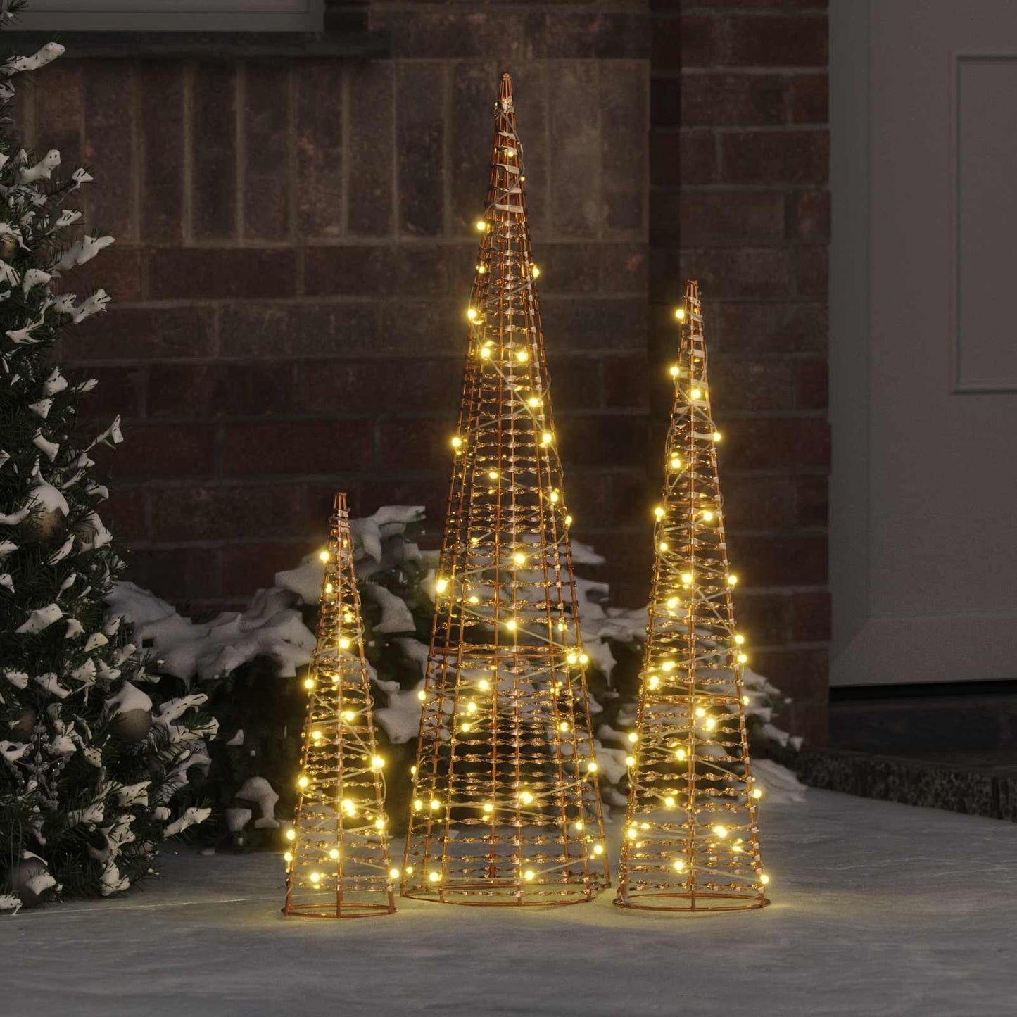 Juletræ med 90 LED'er 3 pcs Varm hvid 20 x 20 x 80 cm PET