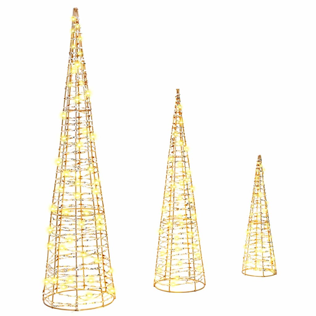 Juletræ med 90 LED'er 3 pcs Varm hvid 20 x 20 x 80 cm PET