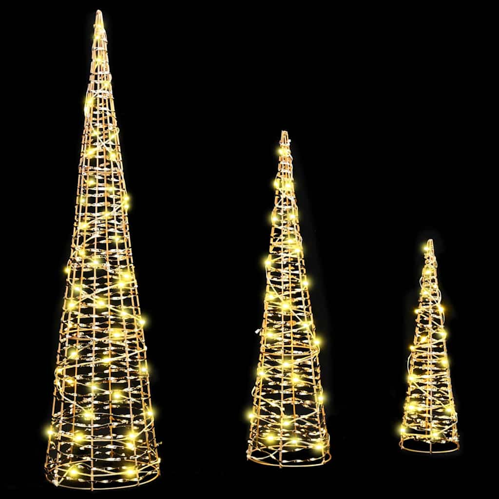 Juletræ med 90 LED'er 3 pcs Varm hvid 20 x 20 x 80 cm PET