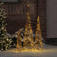 Juletræ med 90 LED'er 3 pcs Varm hvid 20 x 20 x 80 cm Rattan