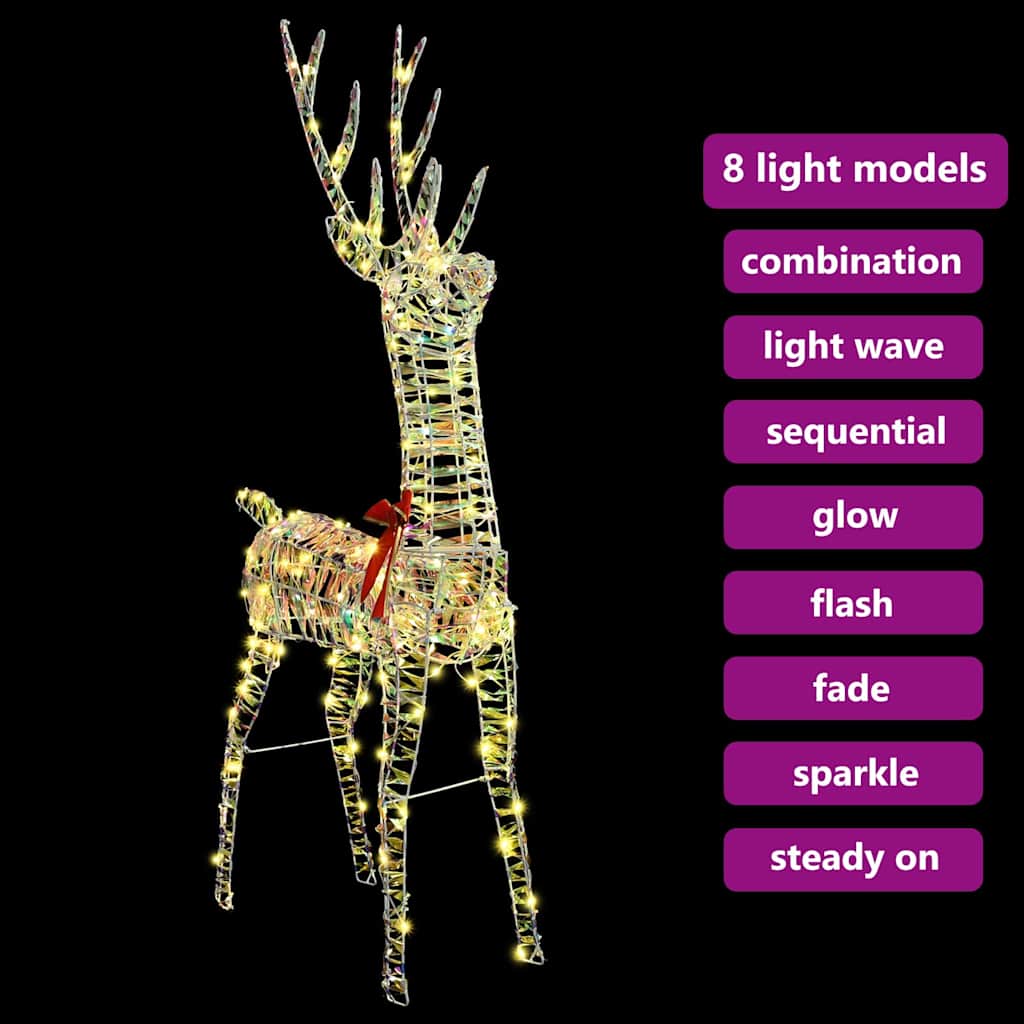 3D Rensdyr 140 LED'er Varm hvid 128 cm PET