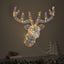 Rensdyr hoved med 140 LED'er farverig 68 x 36,5 x 62,5 cm Akryl