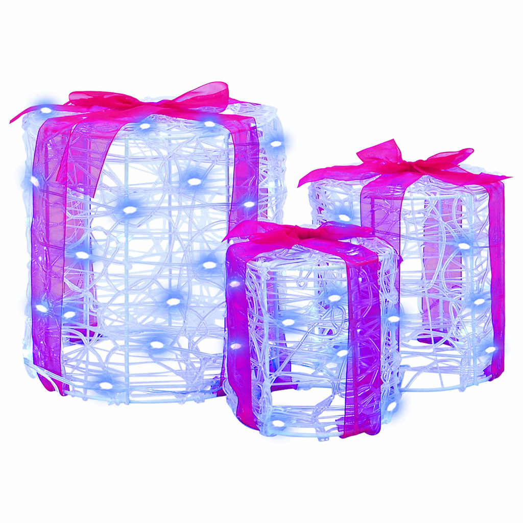 Gaveæske dekoration 3 pcs Blå 20 x 20 x 21 cm Akryl