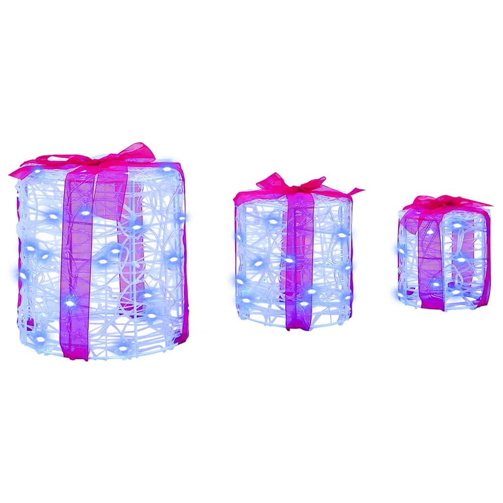 Gaveæske dekoration 3 pcs Blå 20 x 20 x 21 cm Akryl