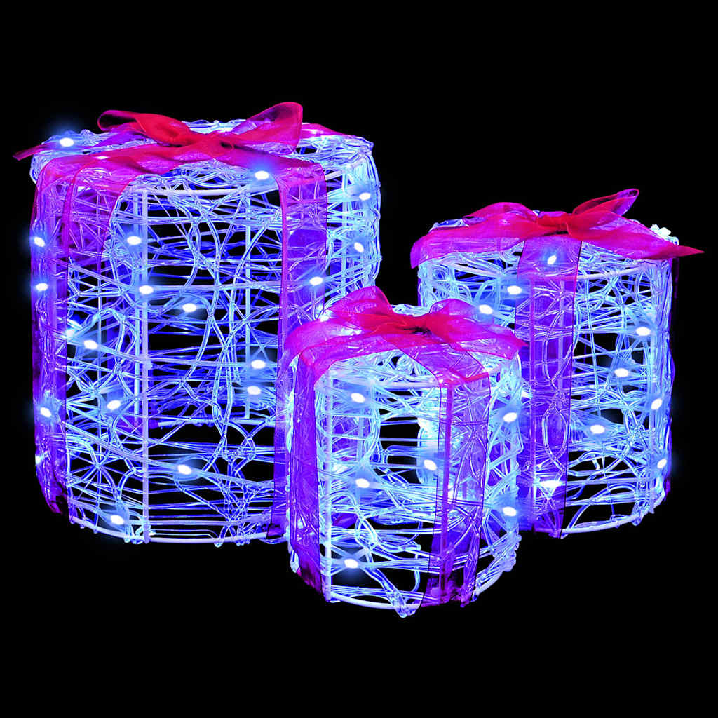 Gaveæske dekoration 3 pcs Blå 20 x 20 x 21 cm Akryl