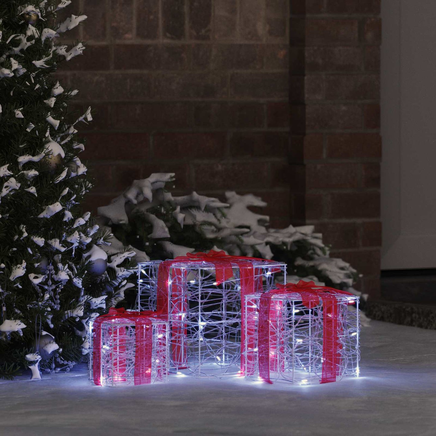 Gaveæske med 60 LED'er 3 pcs Kold hvid 20 x 20 x 20 cm Akryl
