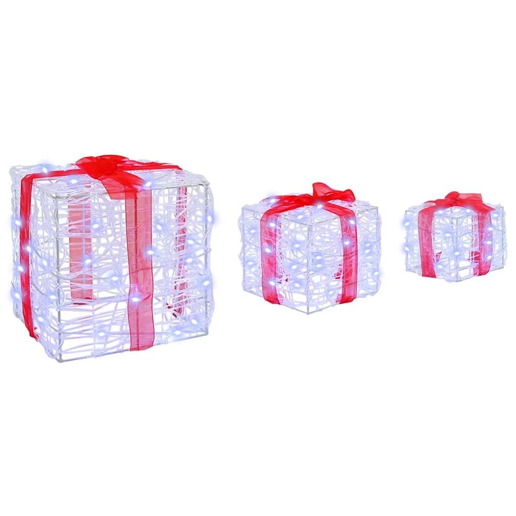 Gaveæske med 60 LED'er 3 pcs Kold hvid 20 x 20 x 20 cm Akryl