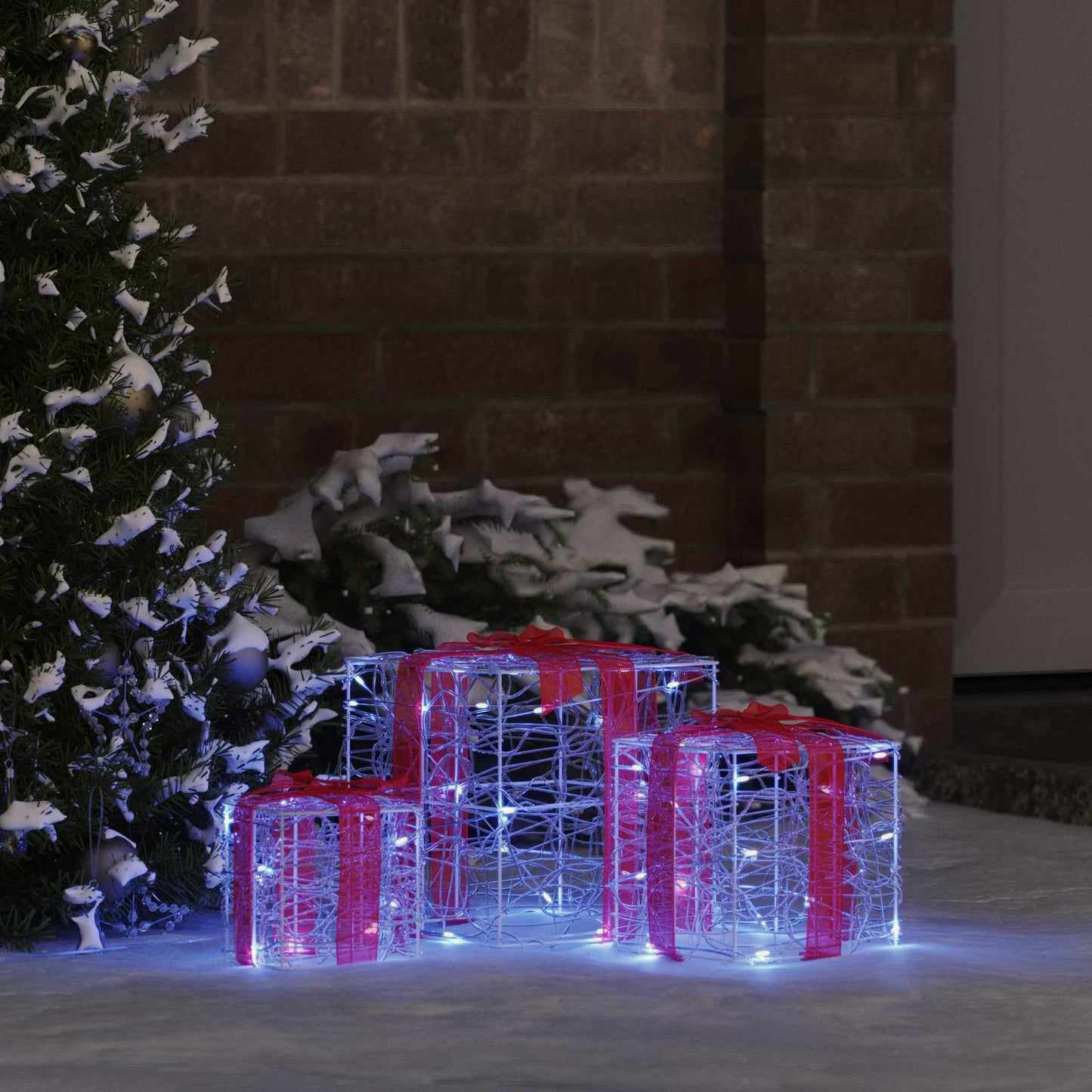Gaveæske med 60 LED'er 3 pcs Blå 20 x 20 x 20 cm Akryl