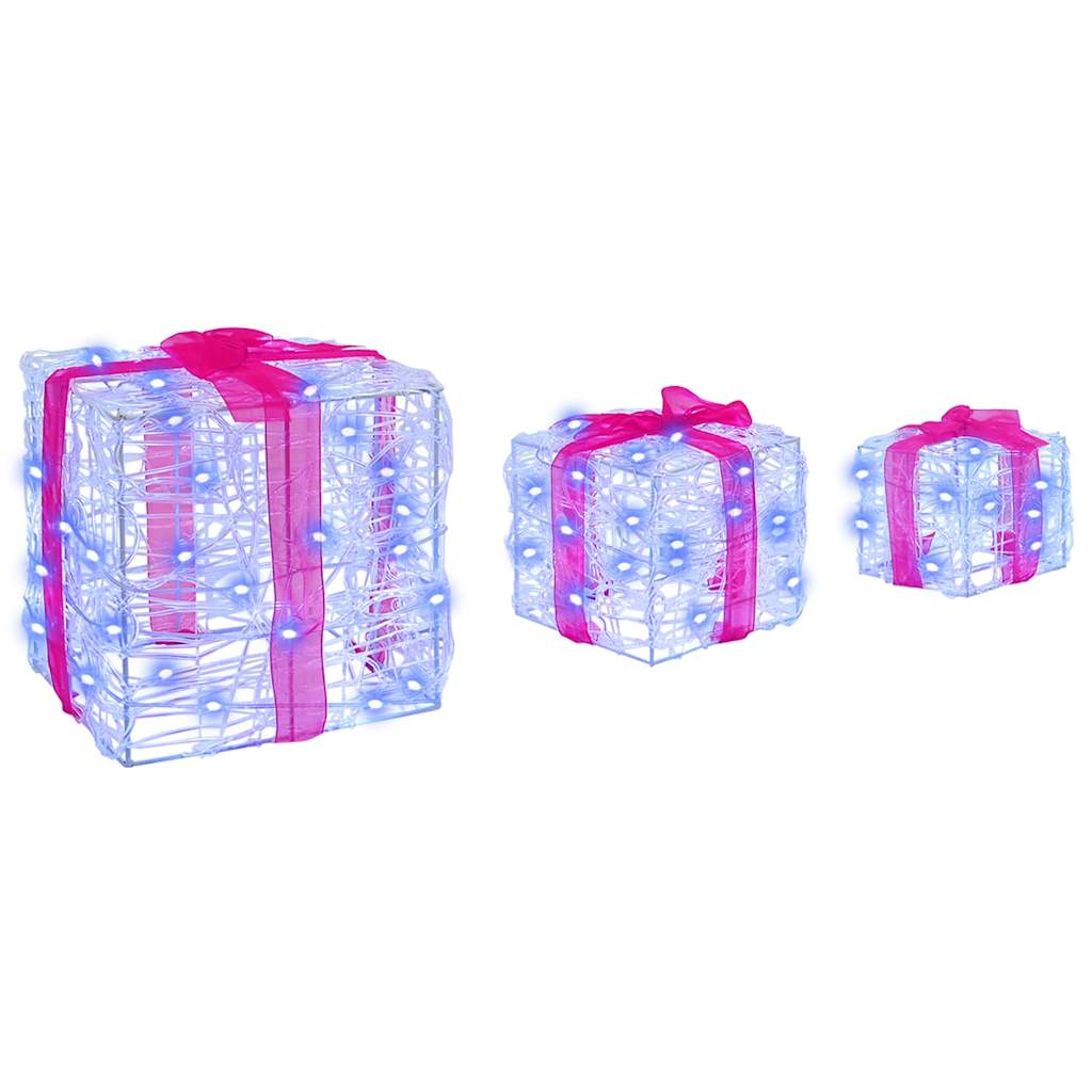 Gaveæske med 60 LED'er 3 pcs Blå 20 x 20 x 20 cm Akryl