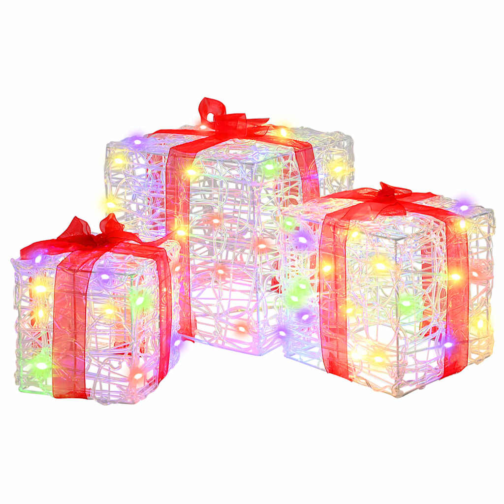 Gaveæske med 60 LED'er 3 pcs Flerfarvet 20 x 20 x 20 cm Akryl