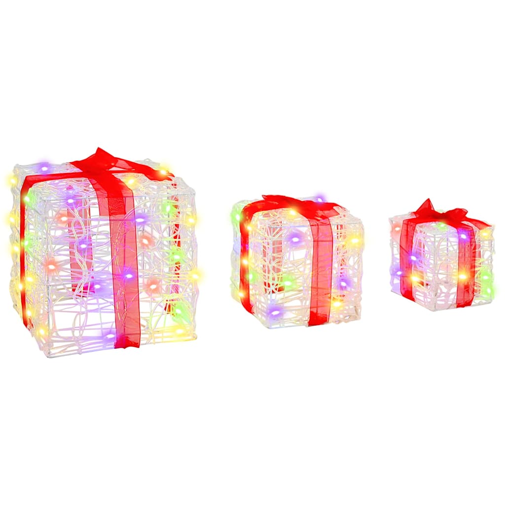 Gaveæske med 60 LED'er 3 pcs Flerfarvet 20 x 20 x 20 cm Akryl
