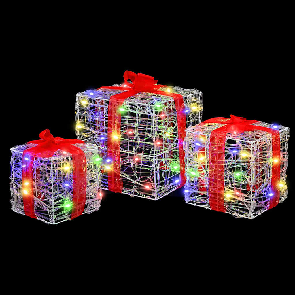 Gaveæske med 60 LED'er 3 pcs Flerfarvet 20 x 20 x 20 cm Akryl
