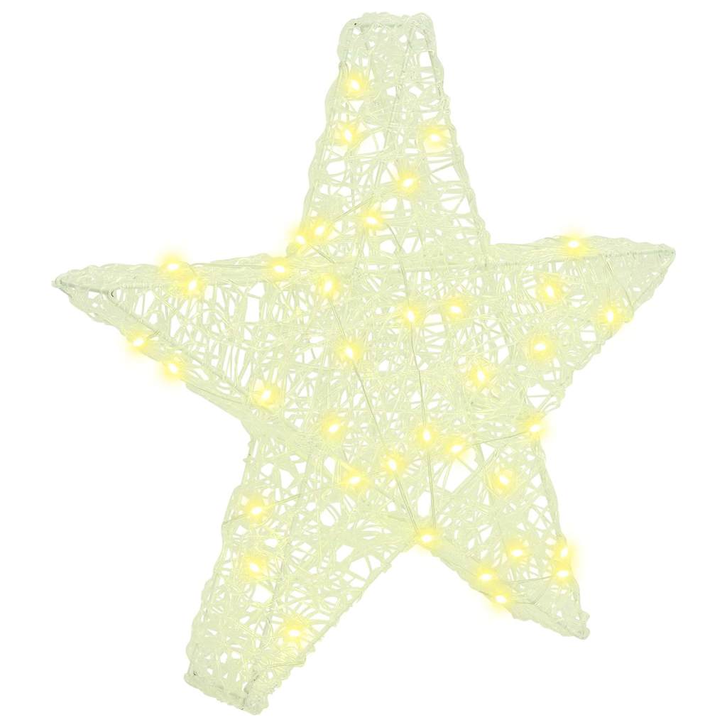 3D Stjerne med 50 LED'er Varm hvid 55 x 53.5 x 10 cm Akryl