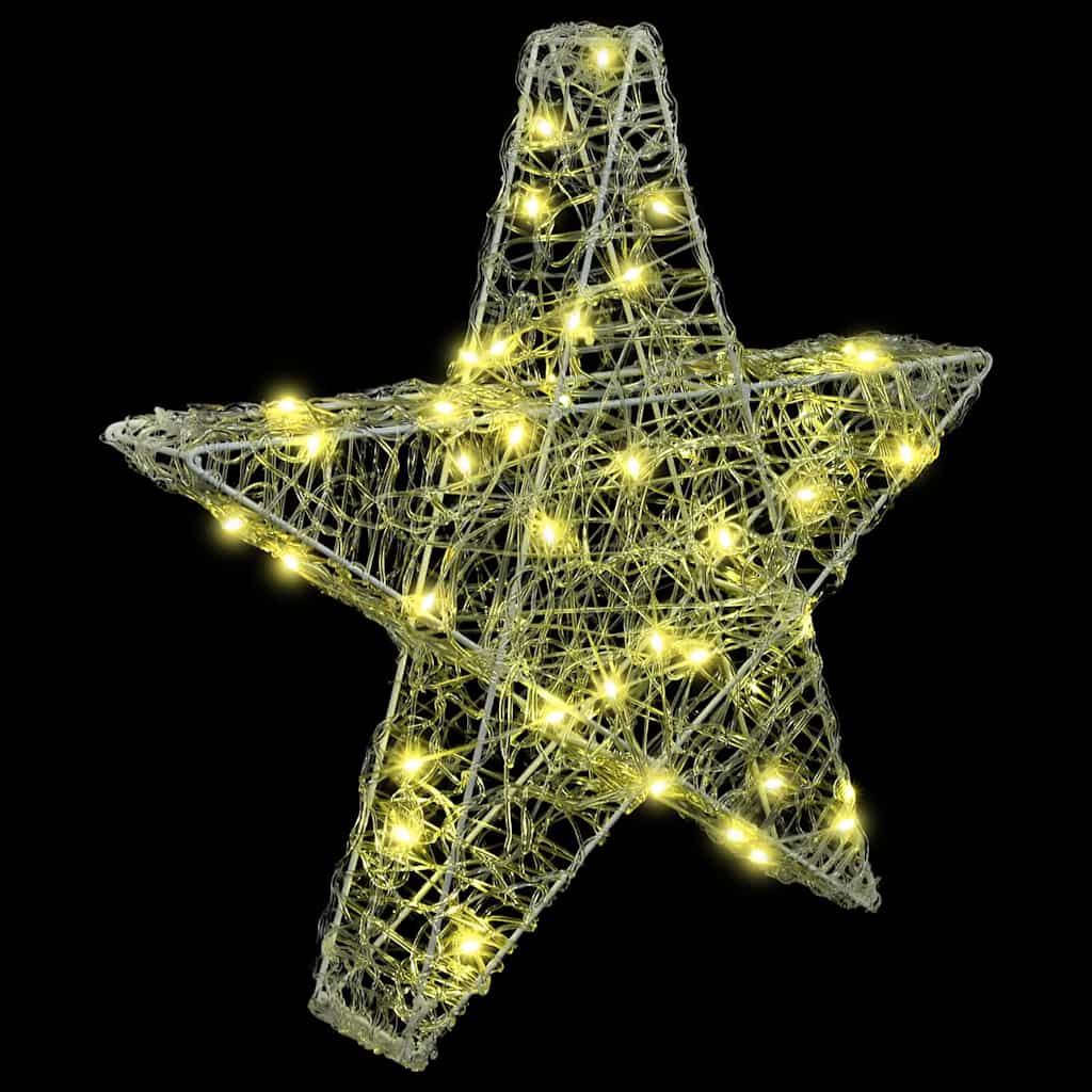 3D Stjerne med 50 LED'er Varm hvid 55 x 53.5 x 10 cm Akryl