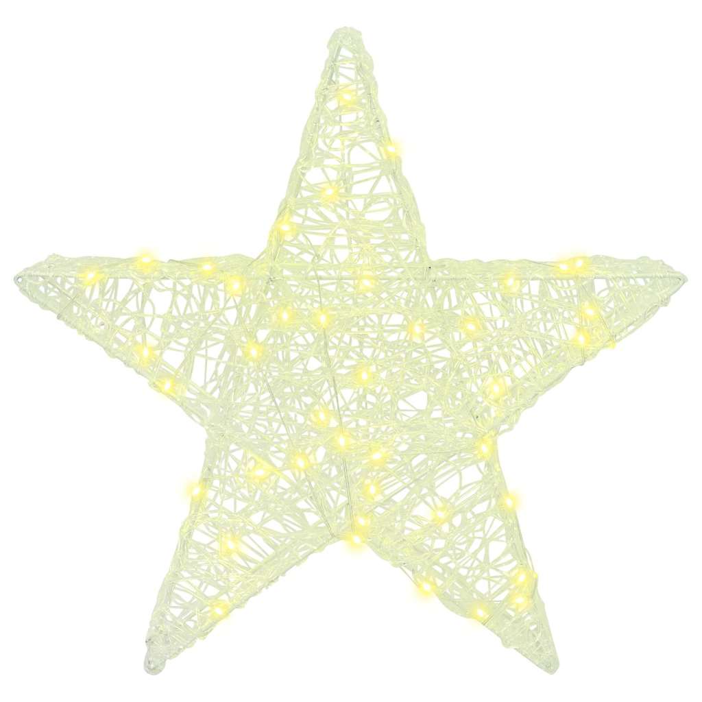 3D Stjerne med 50 LED'er Varm hvid 55 x 53.5 x 10 cm Akryl