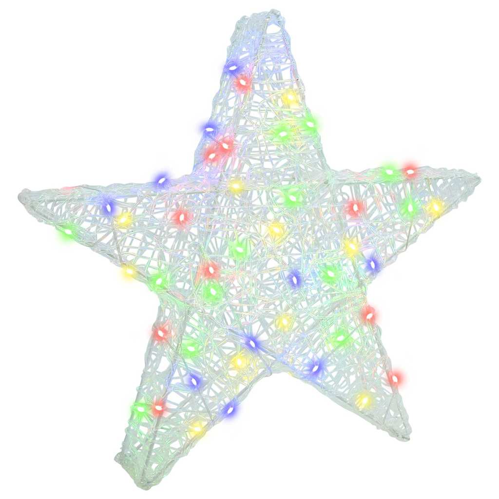 3D Stjerne med 50 LED'er Flerfarvet 55 x 53.5 x 10 cm Akryl