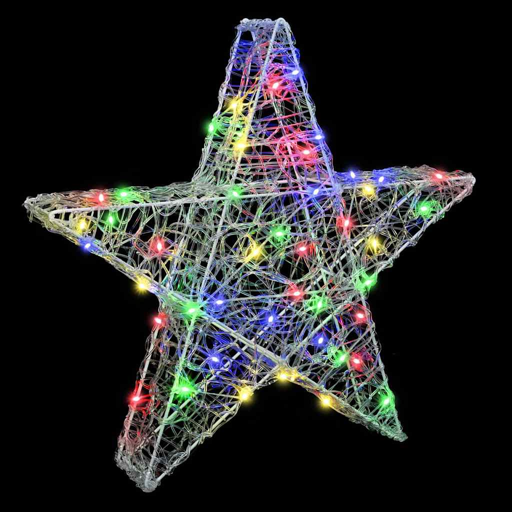 3D Stjerne med 50 LED'er Flerfarvet 55 x 53.5 x 10 cm Akryl