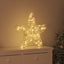 3D Stjerne med 50 LED'er Varm hvid 55 x 52,5 x 9 cm Rattan
