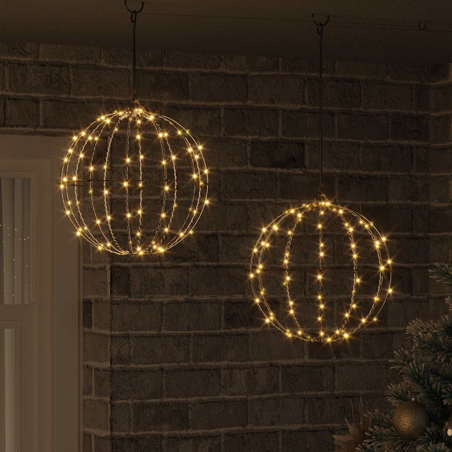 Bold med 192 LED'er 2 pcs Varm hvid 30 x 30 x 32 cm Metal