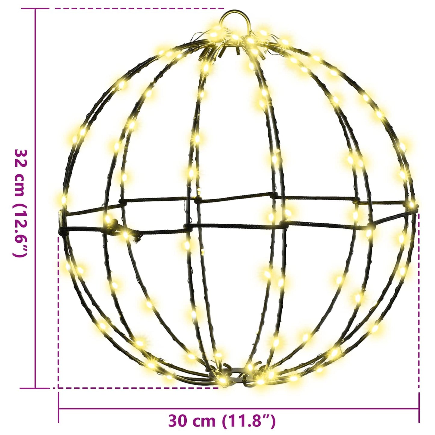 Bold med 192 LED'er 2 pcs Varm hvid 30 x 30 x 32 cm Metal